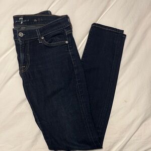 7 For All Mankind Deep Indigo Skinny Jeans